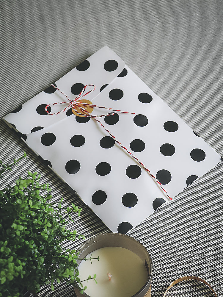 POLKA DOT POUCH WITH STICKER - PACK OF 10