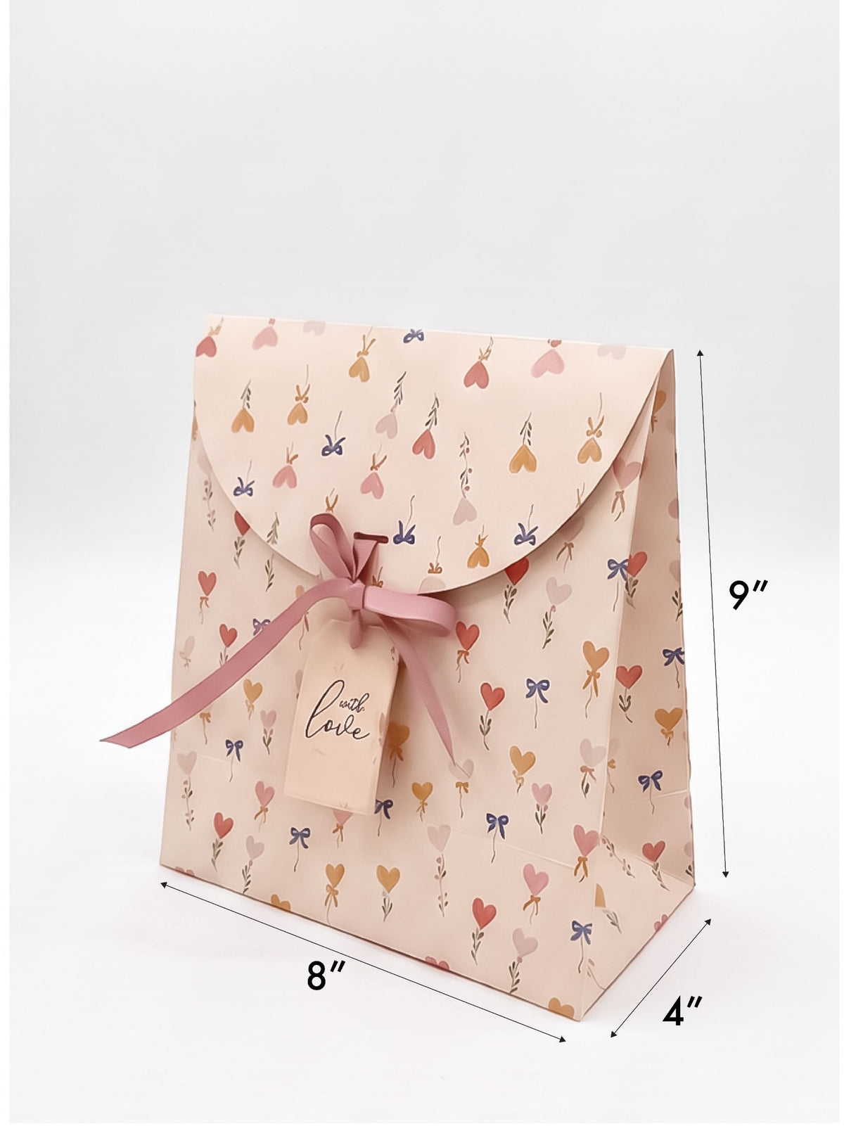 Hearts and Bows envelope Gift Bag